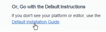 Default Installation Guide link