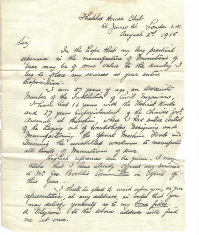 Lloyd George letter page 1
