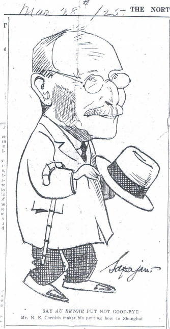 N. E. Cornish caricature