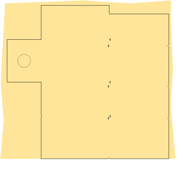 Cardboard after drawing around template perimeter