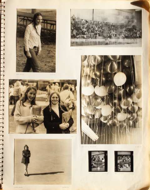 Photo album page, Becky Davies, Susan Broom, Tom Mills, Paul Goodson1972