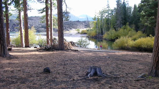 Lava flow into lake