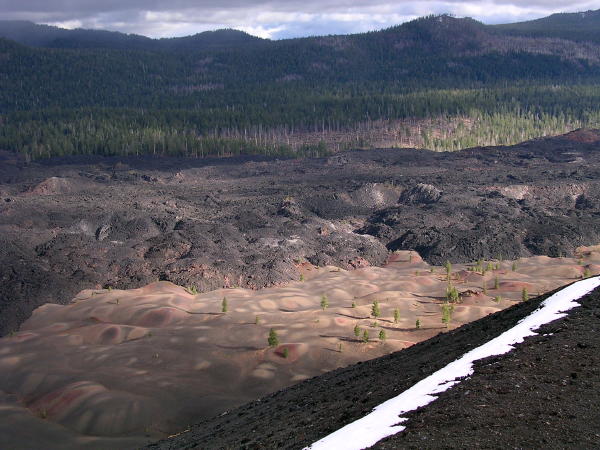 Lava flow and painted hills from top