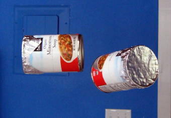 floating soup cans